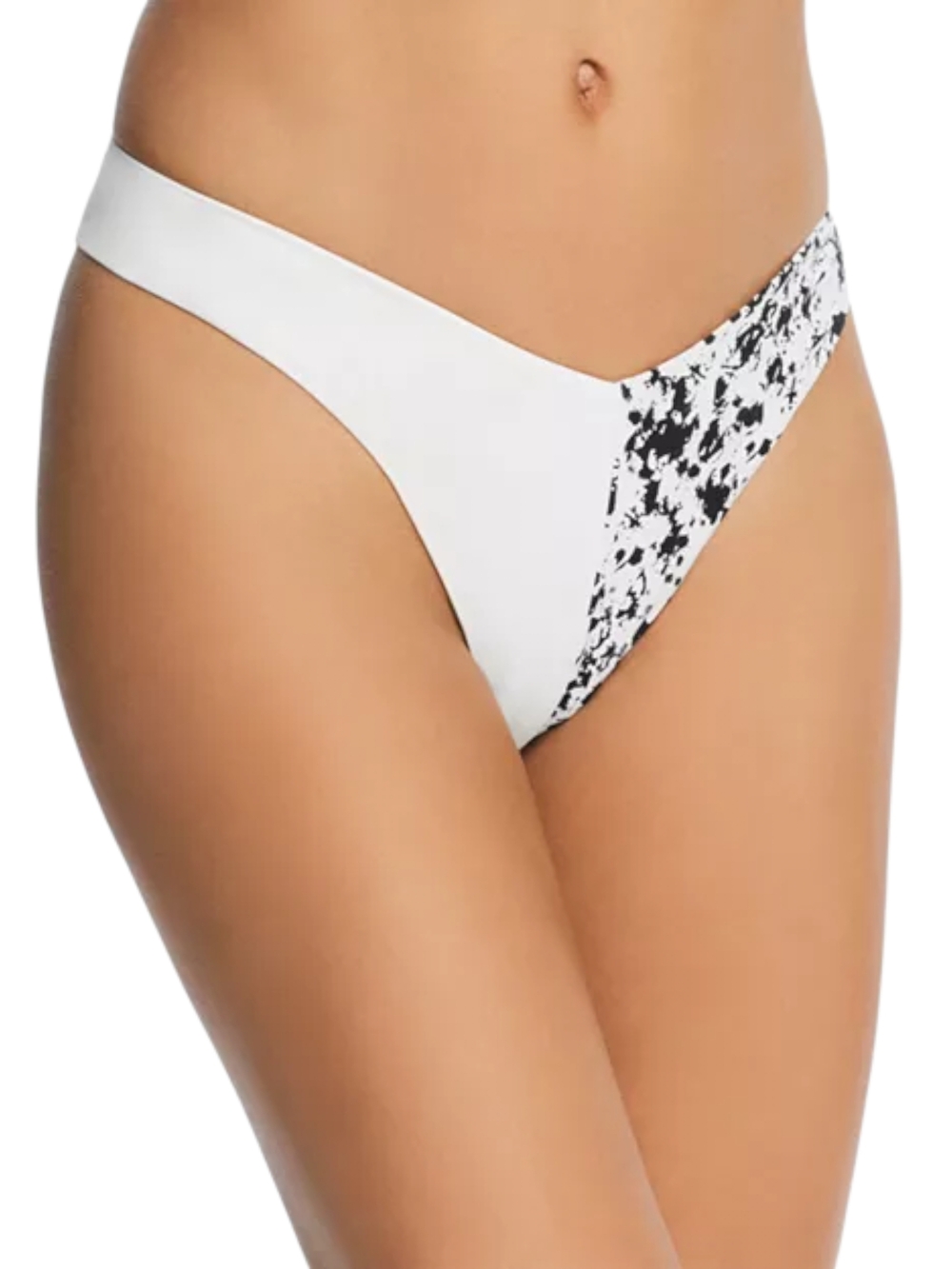 NWT Onia Swim White Black Speckle Reversible Cheeky V Bikini Bottom Small - Picture 2 of 7